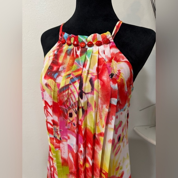 B. Darlin 70's Vibe women’s Halter Dress Beaded neckline Dress - Size 3/4 - Picture 2 of 10